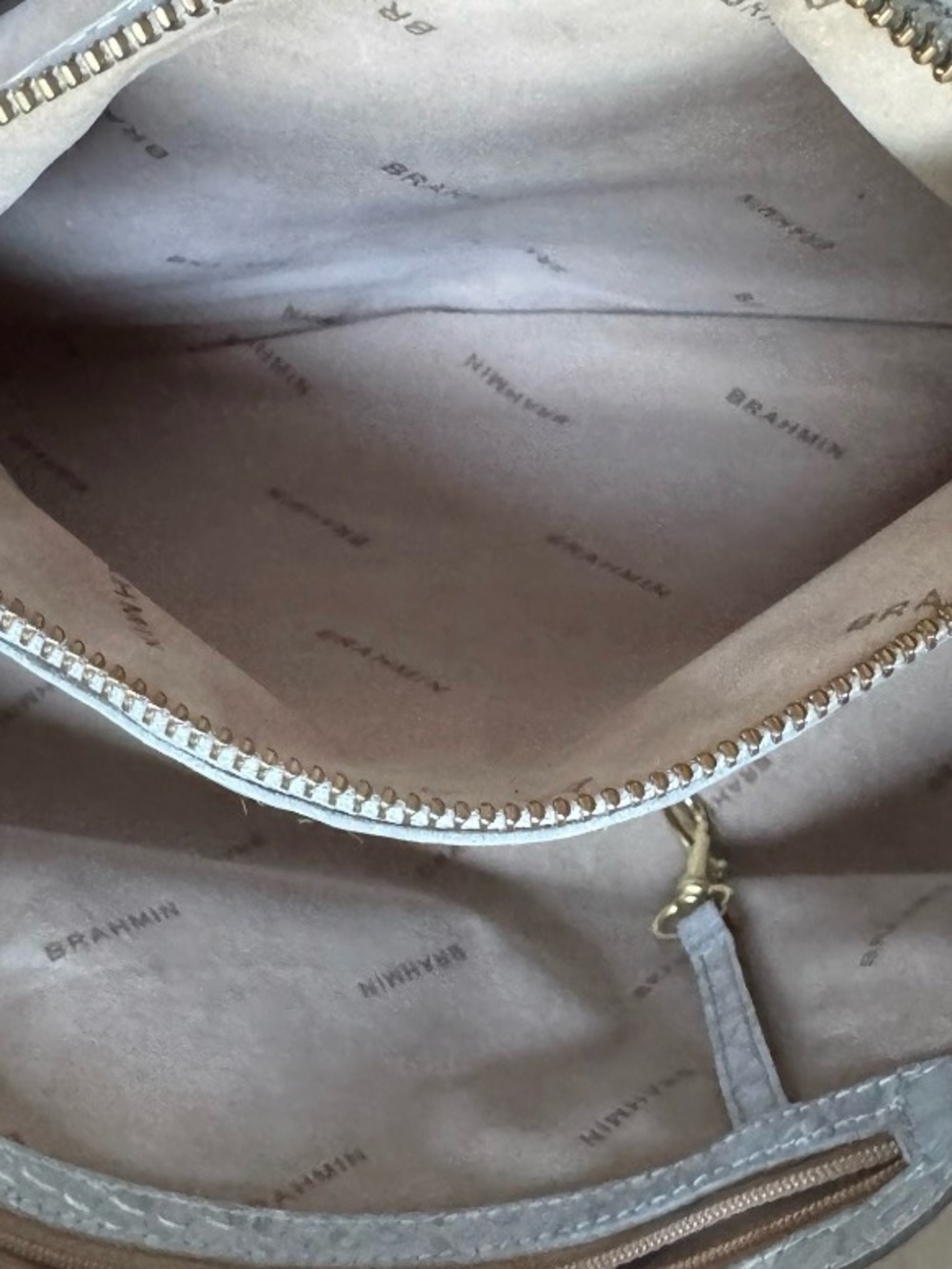Brahmin Elisa Silver Croc-Embossed Satchel - Picture 12 of 15